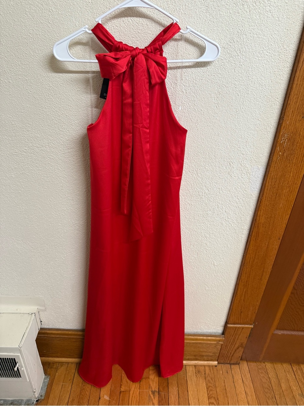 Impressions Red Halter Maxi with Back Tie
